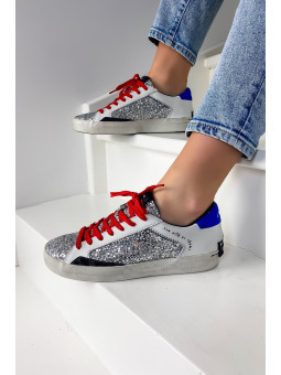 Sneakers LOW TOP DISTRESSED Argent - Crime London