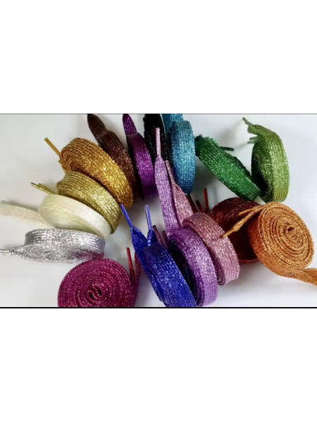 Lacets Paillettes Bleu - 110 cm