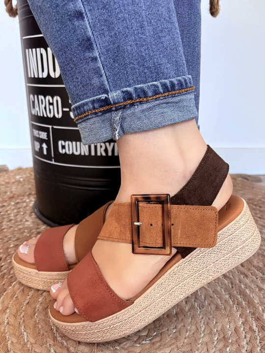 Eva Frutos - Sandales 5318 Camel /Noir