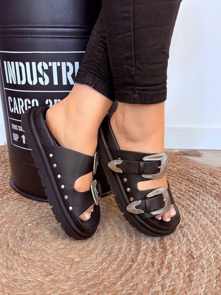 Steve Madden - Mules OUTCAST Noir