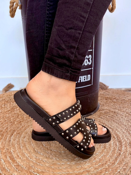 Steve Madden - Mules MISSILE Noir et clous