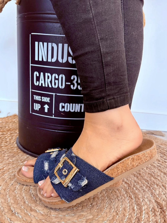 Colors Of California - Mules Denim Bleu