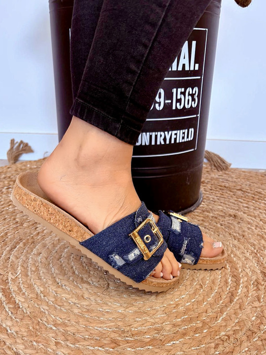 Colors Of California - Mules Denim Bleu