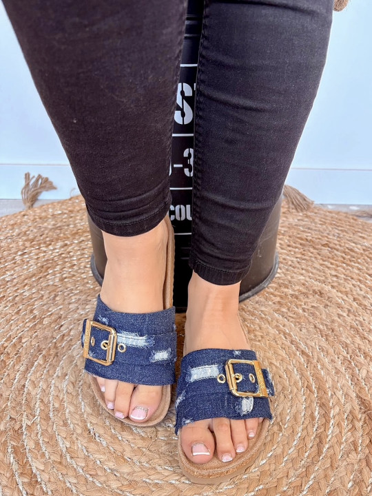 Colors Of California - Mules Denim Bleu
