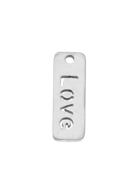 BRELOQUE - Rectangle Love - Acier Inoxydable