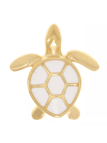 BRELOQUE - Tortue Blanc - Doré à l'or fin