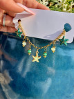 Bracelet Breloque Doré à l'or fin - Thème Mer Vert