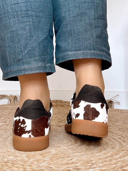 Back 70 - Sneakers CLOUD CL10 Cow Black/White