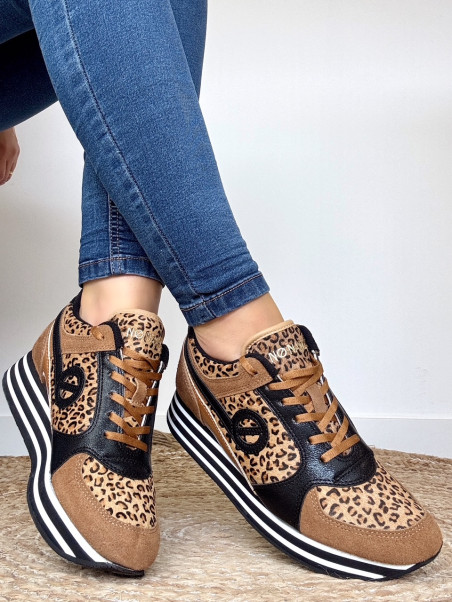 No Name - PARKO JOGGER Camel Leopard