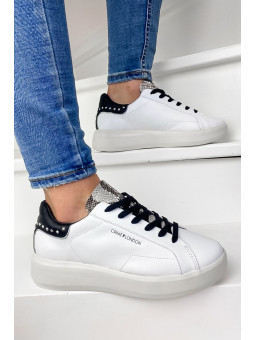 Sneakers Low Top Level Up Blanc - Crime London
