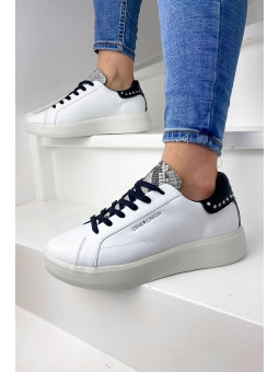 Sneakers Low Top Level Up Blanc - Crime London