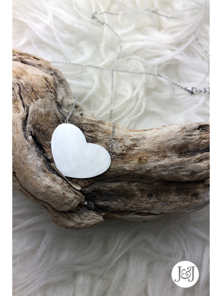 sautoir pendentif cœur argenté Milë Mila